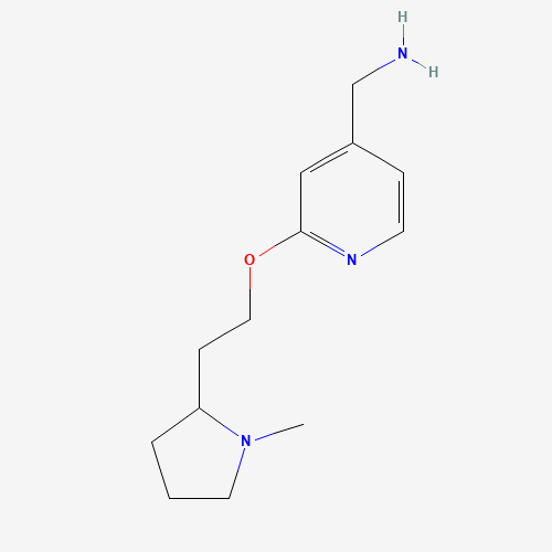 [2-[2-(1-methylpyrrolidin-2-yl)ethoxy]pyridin-4-yl]methanamine (CAS: 1283961-02-3) - Chemical Structure and Molecular Formula 