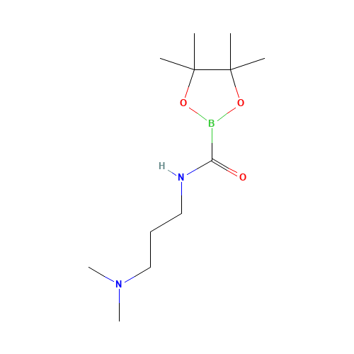 N-[3-(dimethylamino)propyl]-4,4,5,5-tetramethyl-1,3,2-dioxaborolane-2-carboxamide (CAS: 1201792-67-7) - Chemical Structure and Molecular Formula 