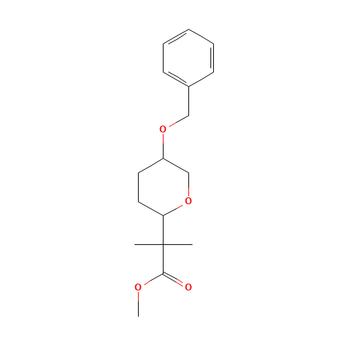 methyl 2-methyl-2-(5-phenylmethoxyoxan-2-yl)propanoate (CAS: 1447942-69-9) - Chemical Structure and Molecular Formula 