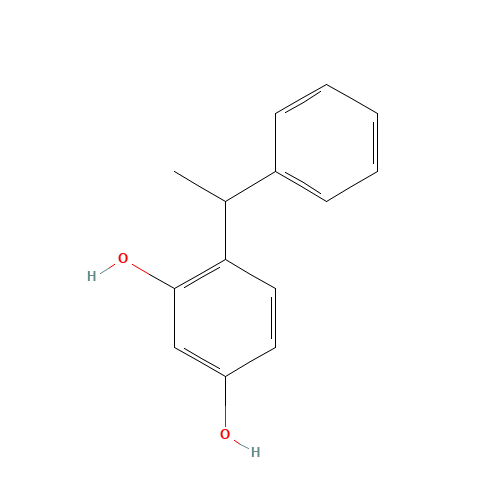 4-(1-phenylethyl)benzene-1,3-diol (CAS: 85-27-8) - Chemical Structure and Molecular Formula 