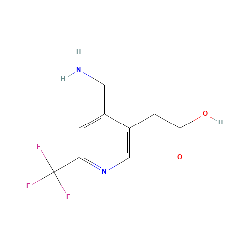2-[4-(aminomethyl)-6-(trifluoromethyl)pyridin-3-yl]acetic acid (CAS: 1386311-41-6) - Chemical Structure and Molecular Formula 