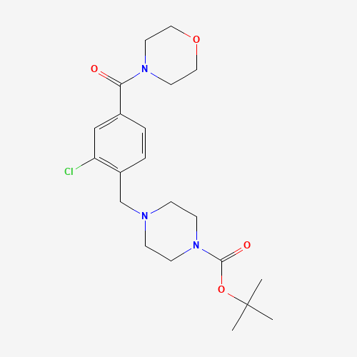 tert-butyl 4-[[2-chloro-4-(morpholine-4-carbonyl)phenyl]methyl]piperazine-1-carboxylate (CAS: 1460036-74-1) - Related Chemical Product