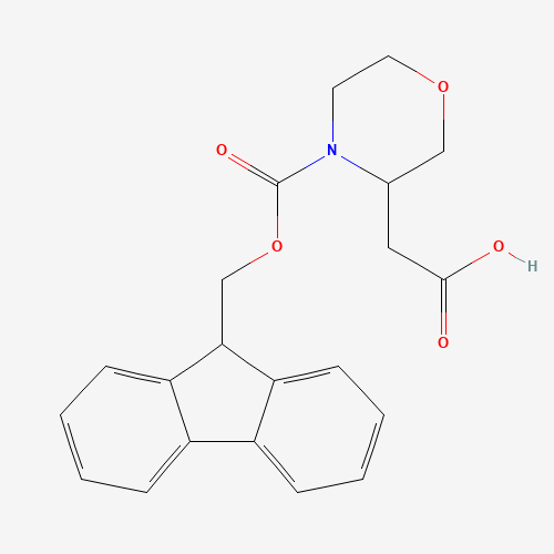 2-[4-(9H-fluoren-9-ylmethoxycarbonyl)morpholin-3-yl]acetic acid (CAS: 885273-95-0) - Chemical Structure and Molecular Formula 