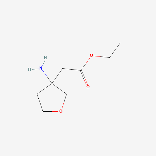 ethyl 2-(3-aminooxolan-3-yl)acetate (CAS: 1432024-20-8) - Chemical Structure and Molecular Formula 