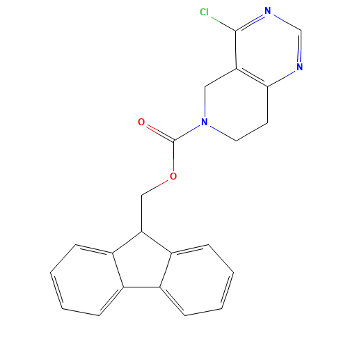 9H-fluoren-9-ylmethyl 4-chloro-7,8-dihydro-5H-pyrido[4,3-d]pyrimidine-6-carboxylate (CAS: 916420-25-2) - Chemical Structure and Molecular Formula 