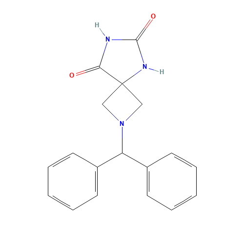 2-benzhydryl-2,5,7-triazaspiro[3.4]octane-6,8-dione (CAS: 36883-36-0) - Chemical Structure and Molecular Formula 