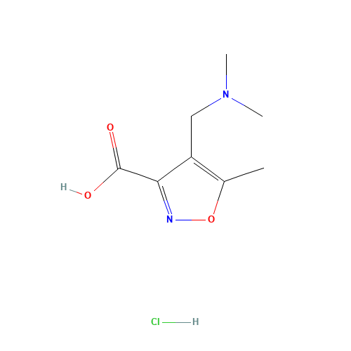4-[(dimethylamino)methyl]-5-methyl-1,2-oxazole-3-carboxylic acid;hydrochloride (CAS: 893749-96-7) - Chemical Structure and Molecular Formula 
