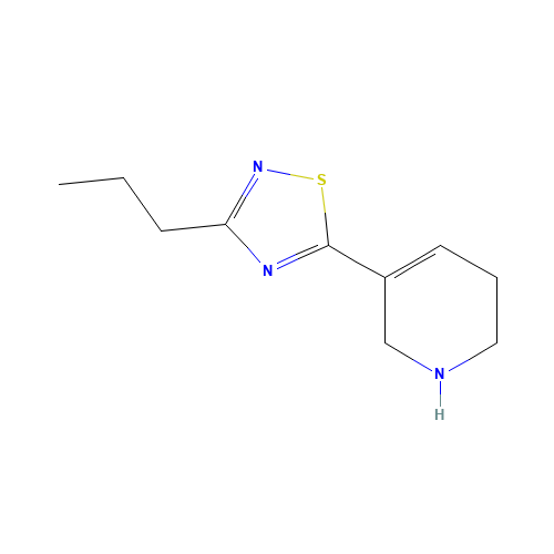 3-propyl-5-(1,2,3,6-tetrahydropyridin-5-yl)-1,2,4-thiadiazole (CAS: 122730-57-8) - Chemical Structure and Molecular Formula 