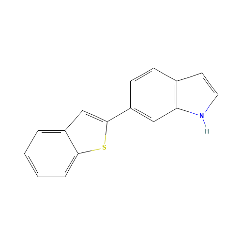6-(1-benzothiophen-2-yl)-1H-indole (CAS: 885273-41-6) - Chemical Structure and Molecular Formula 