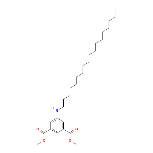 dimethyl 5-(octadecylamino)benzene-1,3-dicarboxylate (CAS: 63217-37-8) - Chemical Structure and Molecular Formula 
