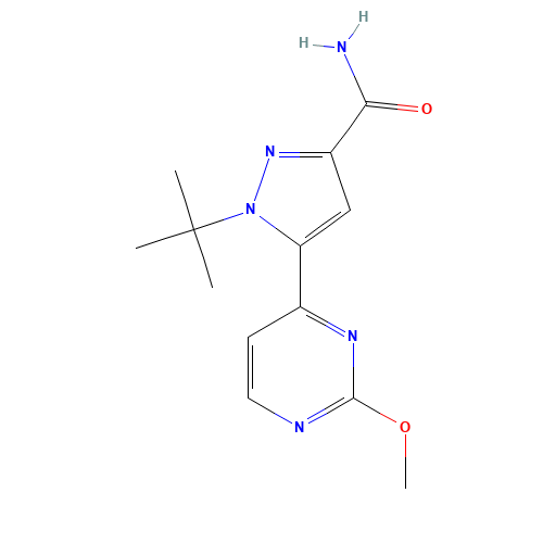 1-tert-butyl-5-(2-methoxypyrimidin-4-yl)pyrazole-3-carboxamide (CAS: 1403332-55-7) - Related Chemical Product