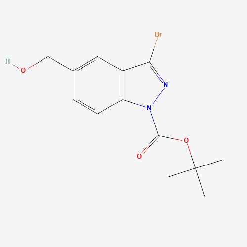 tert-butyl 3-bromo-5-(hydroxymethyl)indazole-1-carboxylate (CAS: 1383705-97-2) - Chemical Structure and Molecular Formula 