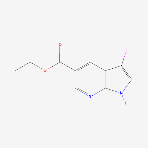 ethyl 3-iodo-1H-pyrrolo[2,3-b]pyridine-5-carboxylate (CAS: 864681-19-6) - Chemical Structure and Molecular Formula 