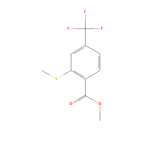 methyl 2-methylsulfanyl-4-(trifluoromethyl)benzoate (CAS: 192805-69-9) - Chemical Structure and Molecular Formula 