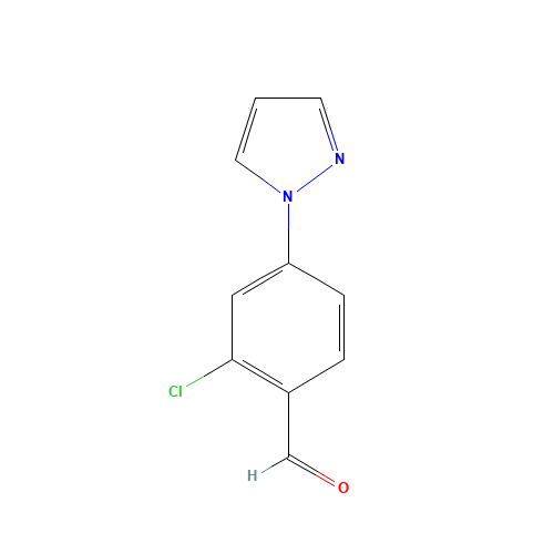 2-chloro-4-pyrazol-1-ylbenzaldehyde (CAS: 1186663-54-6) - Chemical Structure and Molecular Formula 