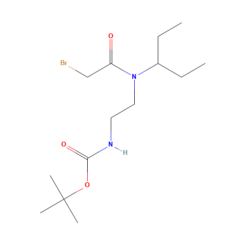tert-butyl N-[2-[(2-bromoacetyl)-pentan-3-ylamino]ethyl]carbamate (CAS: 1284246-73-6) - Chemical Structure and Molecular Formula 
