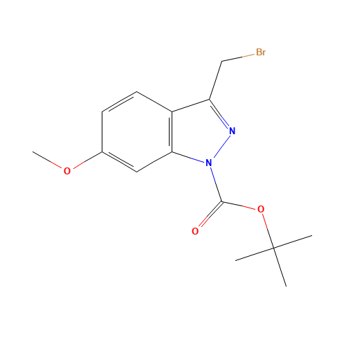 tert-butyl 3-(bromomethyl)-6-methoxyindazole-1-carboxylate (CAS: 691900-66-0) - Chemical Structure and Molecular Formula 