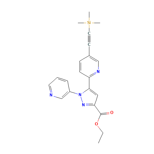 ethyl 1-pyridin-3-yl-5-[5-(2-trimethylsilylethynyl)pyridin-2-yl]pyrazole-3-carboxylate (CAS: 858601-25-9) - Related Chemical Product