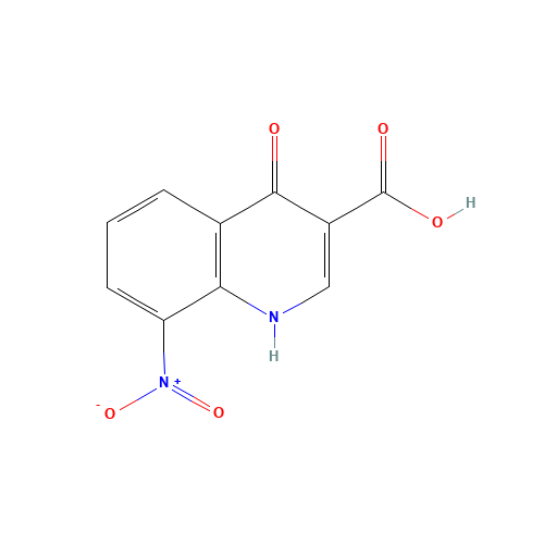 8-nitro-4-oxo-1H-quinoline-3-carboxylic acid (CAS: 83475-06-3) - Chemical Structure and Molecular Formula 