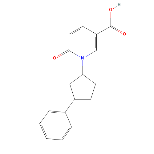 6-oxo-1-(3-phenylcyclopentyl)pyridine-3-carboxylic acid (CAS: 939410-38-5) - Chemical Structure and Molecular Formula 