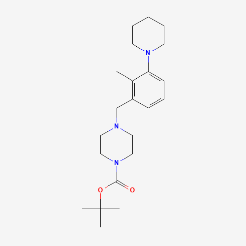 tert-butyl 4-[(2-methyl-3-piperidin-1-ylphenyl)methyl]piperazine-1-carboxylate (CAS: 1460033-07-1) - Chemical Structure and Molecular Formula 