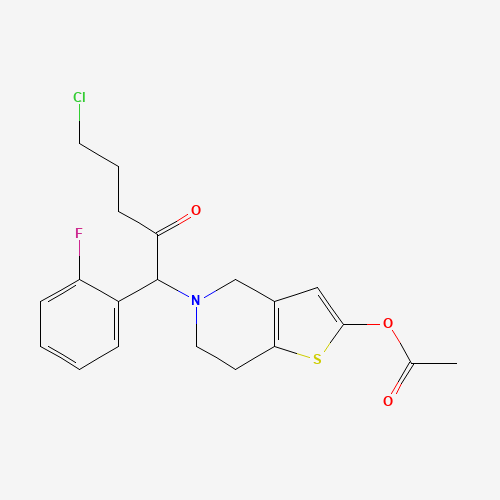 [5-[5-chloro-1-(2-fluorophenyl)-2-oxopentyl]-6,7-dihydro-4H-thieno[3,2-c]pyridin-2-yl] acetate (CAS: 1056459-37-0) - Related Chemical Product