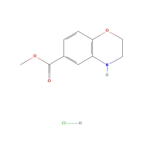 methyl 3,4-dihydro-2H-1,4-benzoxazine-6-carboxylate;hydrochloride (CAS: 648449-54-1) - Chemical Structure and Molecular Formula 