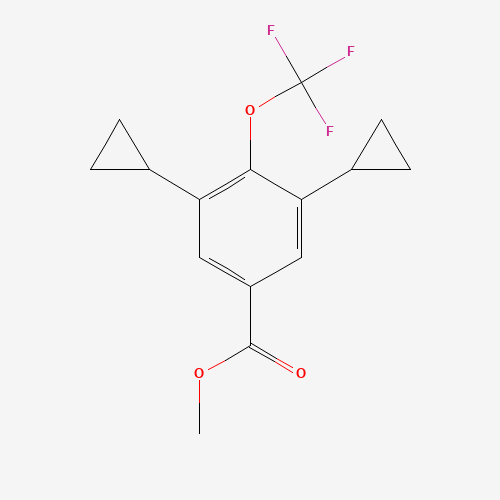 methyl 3,5-dicyclopropyl-4-(trifluoromethoxy)benzoate (CAS: 1350760-71-2) - Chemical Structure and Molecular Formula 