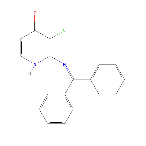 2-(benzhydrylideneamino)-3-chloro-1H-pyridin-4-one (CAS: 1174046-74-2) - Chemical Structure and Molecular Formula 