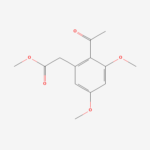 methyl 2-(2-acetyl-3,5-dimethoxyphenyl)acetate (CAS: 6512-33-0) - Chemical Structure and Molecular Formula 