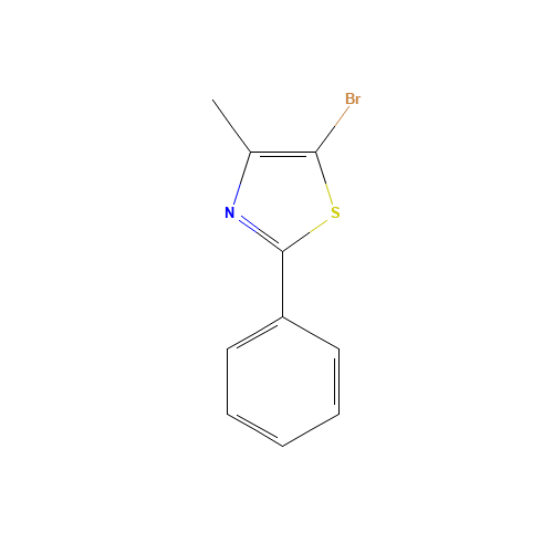 5-bromo-4-methyl-2-phenyl-1,3-thiazole (CAS: 28771-82-6) - Chemical Structure and Molecular Formula 