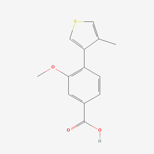 3-methoxy-4-(4-methylthiophen-3-yl)benzoic acid (CAS: 1140461-96-6) - Chemical Structure and Molecular Formula 