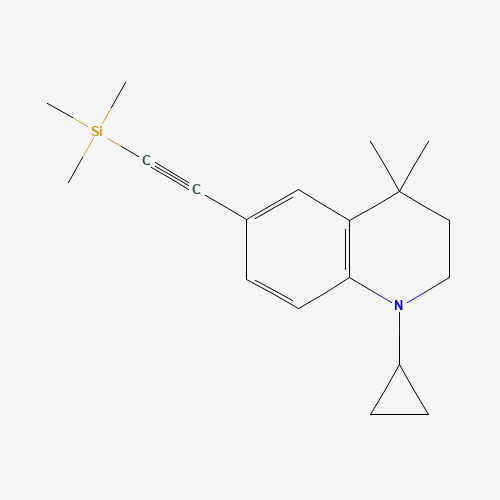 2-(1-cyclopropyl-4,4-dimethyl-2,3-dihydroquinolin-6-yl)ethynyl-trimethylsilane (CAS: 345964-69-4) - Chemical Structure and Molecular Formula 