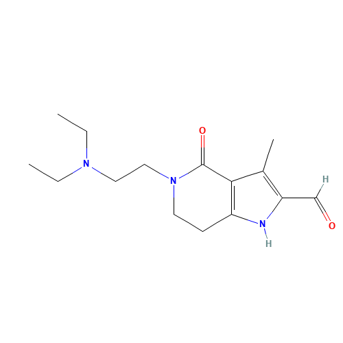 5-[2-(diethylamino)ethyl]-3-methyl-4-oxo-6,7-dihydro-1H-pyrrolo[3,2-c]pyridine-2-carbaldehyde (CAS: 945381-61-3) - Chemical Structure and Molecular Formula 