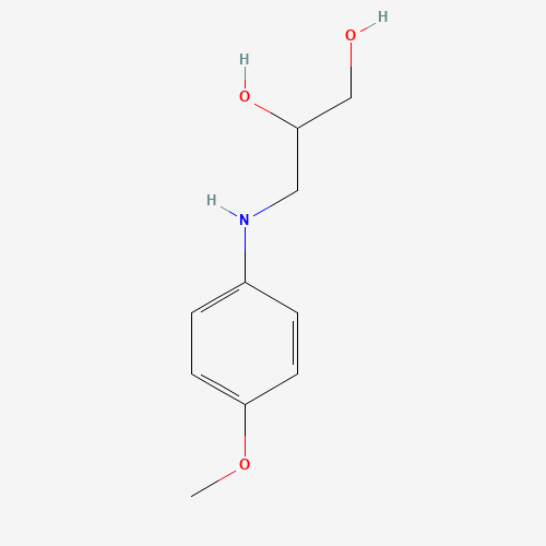 3-(4-methoxyanilino)propane-1,2-diol (CAS: 121082-77-7) - Chemical Structure and Molecular Formula 