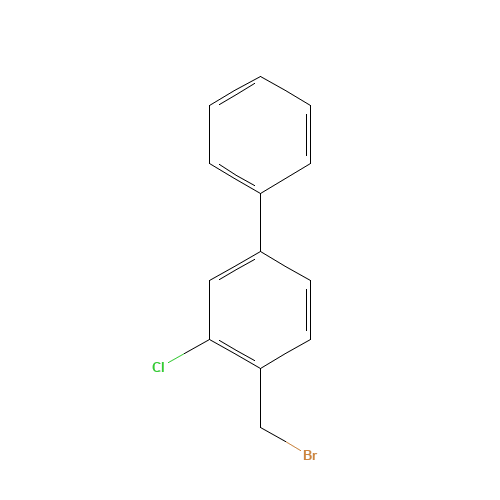 1-(bromomethyl)-2-chloro-4-phenylbenzene (CAS: 92059-86-4) - Chemical Structure and Molecular Formula 