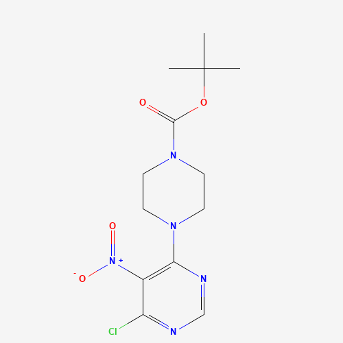 tert-butyl 4-(6-chloro-5-nitropyrimidin-4-yl)piperazine-1-carboxylate (CAS: 147539-23-9) - Chemical Structure and Molecular Formula 