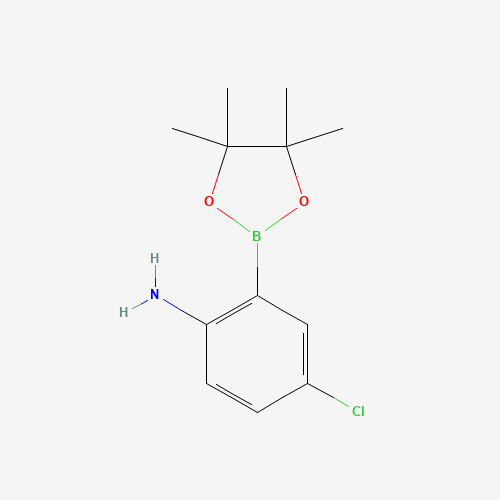 4-chloro-2-(4,4,5,5-tetramethyl-1,3,2-dioxaborolan-2-yl)aniline (CAS: 1073371-77-3) - Chemical Structure and Molecular Formula 