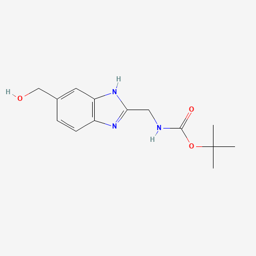 tert-butyl N-[[6-(hydroxymethyl)-1H-benzimidazol-2-yl]methyl]carbamate (CAS: 864274-96-4) - Chemical Structure and Molecular Formula 