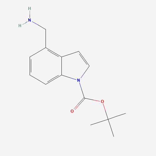 tert-butyl 4-(aminomethyl)indole-1-carboxylate (CAS: 887584-07-8) - Chemical Structure and Molecular Formula 