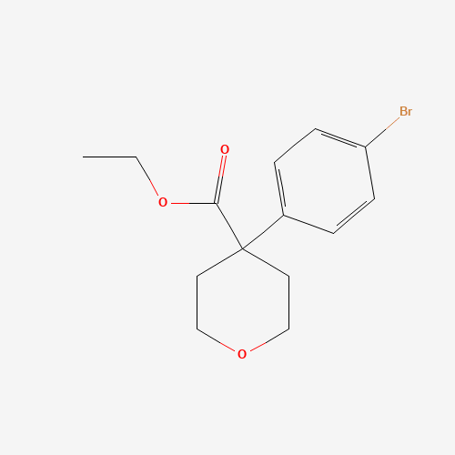 ethyl 4-(4-bromophenyl)oxane-4-carboxylate (CAS: 1227160-22-6) - Chemical Structure and Molecular Formula 