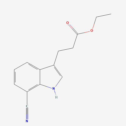 ethyl 3-(7-cyano-1H-indol-3-yl)propanoate (CAS: 1201146-58-8) - Chemical Structure and Molecular Formula 