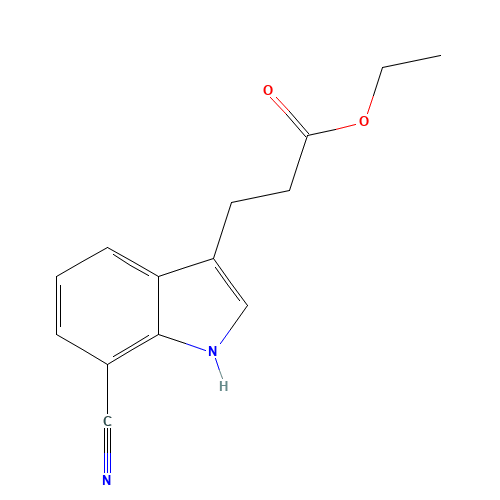 ethyl 3-(7-cyano-1H-indol-3-yl)propanoate (CAS: 1201146-58-8) - Chemical Structure and Molecular Formula 