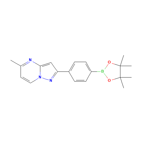 5-methyl-2-[4-(4,4,5,5-tetramethyl-1,3,2-dioxaborolan-2-yl)phenyl]pyrazolo[1,5-a]pyrimidine (CAS: 942589-64-2) - Chemical Structure and Molecular Formula 