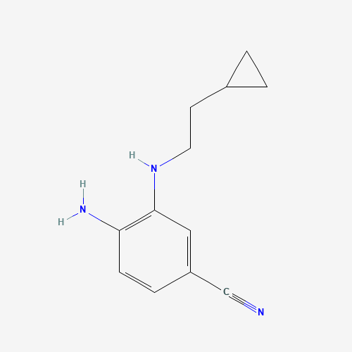 4-amino-3-(2-cyclopropylethylamino)benzonitrile (CAS: 864274-46-4) - Chemical Structure and Molecular Formula 