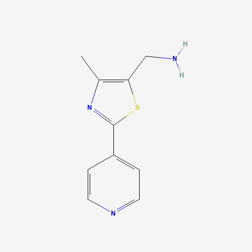 (4-methyl-2-pyridin-4-yl-1,3-thiazol-5-yl)methanamine (CAS: 933742-59-7) - Chemical Structure and Molecular Formula 