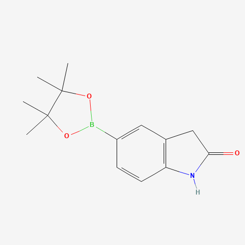 5-(4,4,5,5-tetramethyl-1,3,2-dioxaborolan-2-yl)-1,3-dihydroindol-2-one (CAS: 837392-64-0) - Chemical Structure and Molecular Formula 