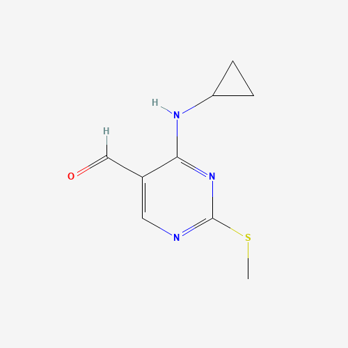4-(cyclopropylamino)-2-methylsulfanylpyrimidine-5-carbaldehyde (CAS: 211247-46-0) - Chemical Structure and Molecular Formula 