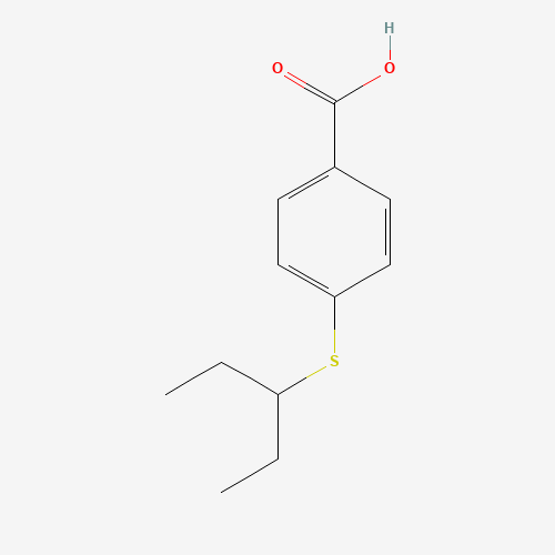 4-pentan-3-ylsulfanylbenzoic acid (CAS: 32910-48-8) - Chemical Structure and Molecular Formula 