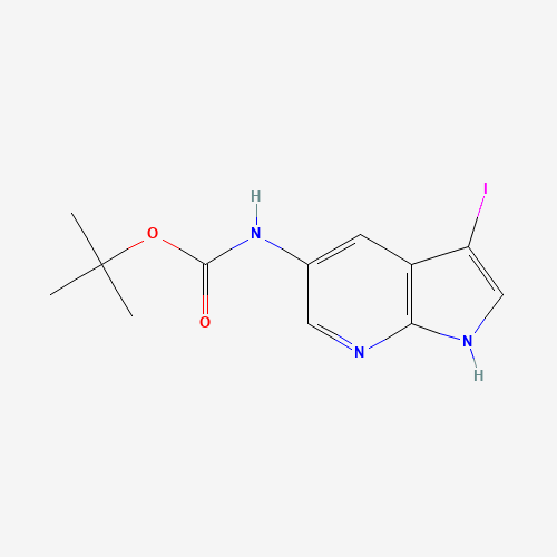 tert-butyl N-(3-iodo-1H-pyrrolo[2,3-b]pyridin-5-yl)carbamate (CAS: 1015609-19-4) - Chemical Structure and Molecular Formula 